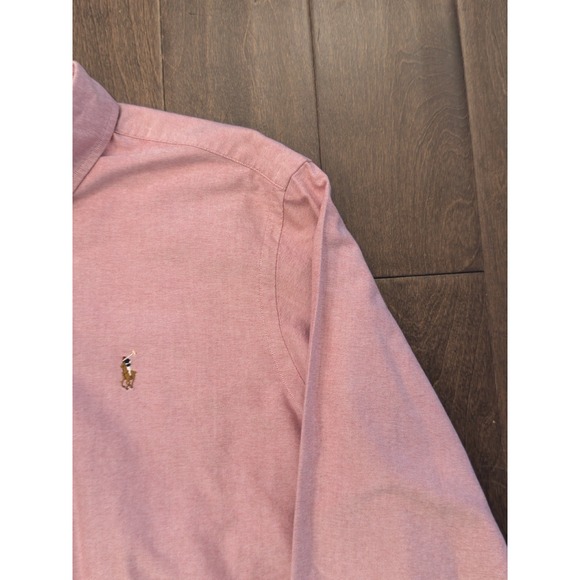 Ralph Lauren Shirt Mens Size XL Red Button Up Oxford Flesh Pony Classic Fit‎ L/S - Picture 4 of 7